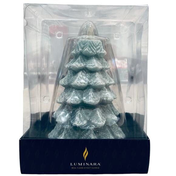 Luminara Flameless Glitter Christmas Tree LED Candle With Timer Iceberg Green - Picture 5 of 16
